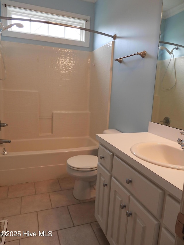 644 Milton Dr, Winterville, NC 28590 - full bath with vanity, toilet, shower / bathtub combination, and tile patterned floors