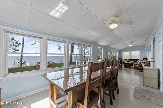 2285 Old Pamlico Beach Rd W, Belhaven, NC 27810 - sunroom featuring a water view and vaulted ceiling