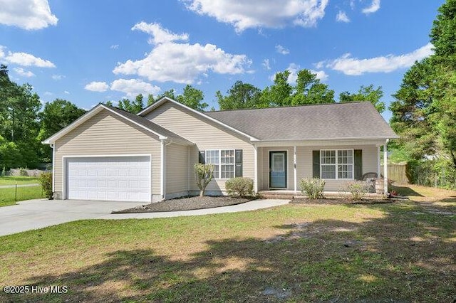 102 Rocky Ct, Richlands, NC 28574 - single story home featuring an attached garage, driveway, and a porch