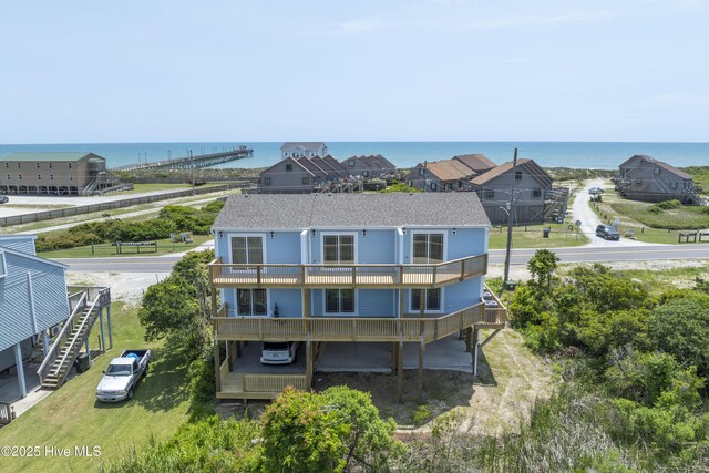 887 New River Inlet Rd Unit 2, North Topsail Beach, NC 28460 - aerial view of property and surrounding area featuring a nearby body of water
