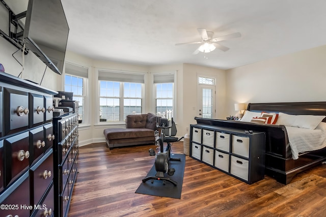 118 Durant St, Hertford, NC 27944 - bedroom with wood finished floors and a ceiling fan