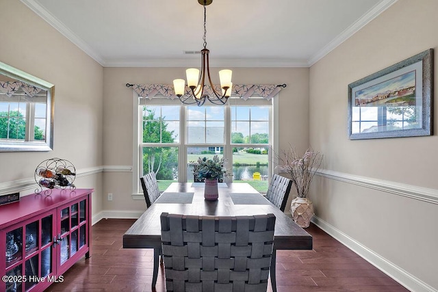 968 Woodwind Dr, Leland, NC 28451 - dining space featuring a chandelier, plenty of natural light, baseboards, and ornamental molding