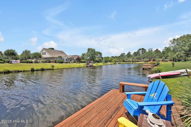 968 Woodwind Dr, Leland, NC 28451 - dock with a water view and a lawn