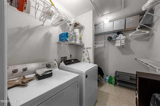 133 Moses Griffin Ln, New Bern, NC 28562 - laundry room featuring independent washer and dryer and attic access