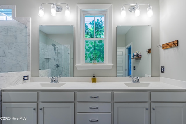 90 N Lamplighters Walk, Hampstead, NC 28443 - full bath with a stall shower, double vanity, and plenty of natural light