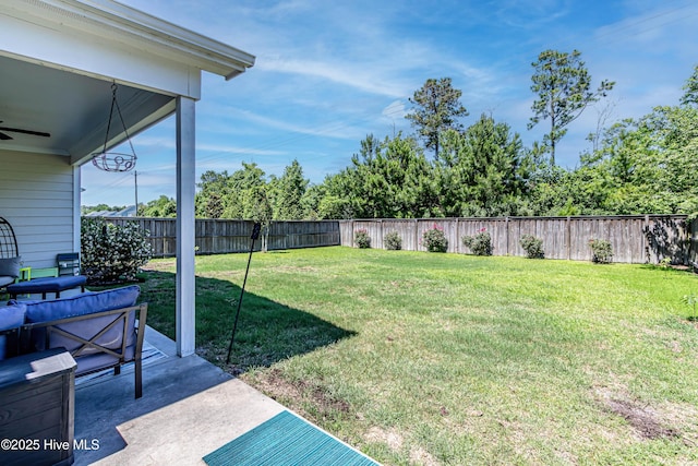 90 N Lamplighters Walk, Hampstead, NC 28443 - view of yard with ceiling fan and a patio