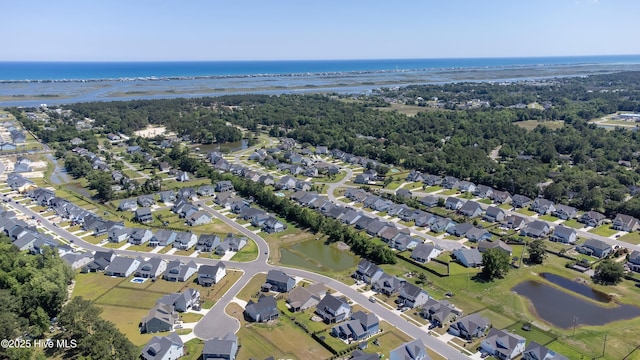 90 N Lamplighters Walk, Hampstead, NC 28443 - aerial view of property and surrounding area with a nearby body of water and nearby suburban area