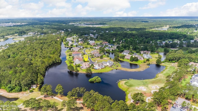 6575 Longwater Ct SW, Ocean Isle Beach, NC 28469 - view of property location featuring a large body of water, nearby suburban area, and a forest