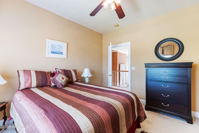 6575 Longwater Ct SW, Ocean Isle Beach, NC 28469 - bedroom featuring light carpet, ceiling fan, and baseboards