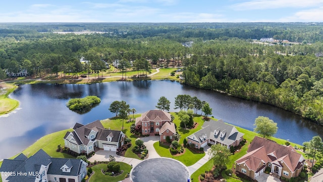 6575 Longwater Ct SW, Ocean Isle Beach, NC 28469 - aerial view of residential area featuring a large body of water and a heavily wooded area