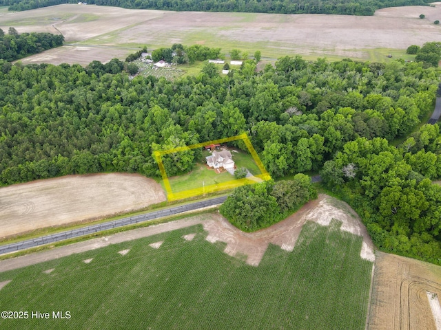 aerial view of sparsely populated area with property boundaries highlighted