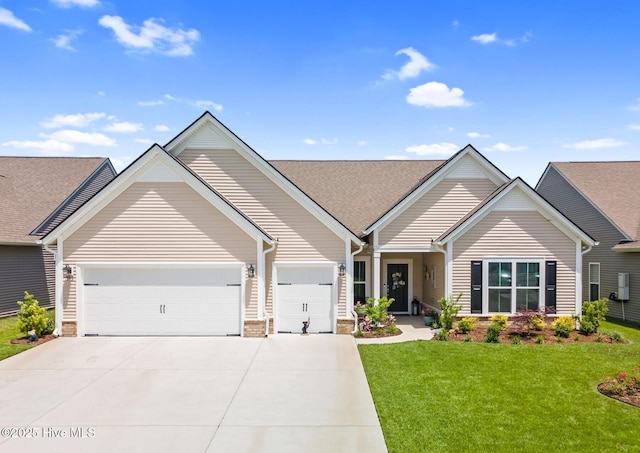 113 Eagle Claw Dr, Calabash, NC 28467 - view of front of home with an attached garage, driveway, a front yard, and roof with shingles