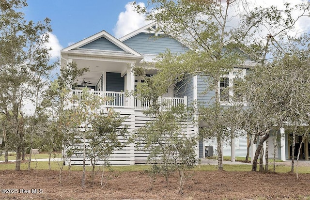 201 W Yacht Dr, Oak Island, NC 28465 - view of front facade with covered porch