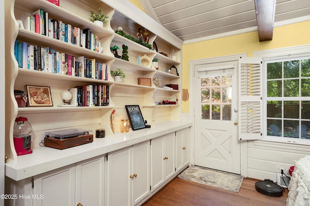 2008 S Elm St, Greenville, NC 27858 - entryway with light wood-style floors and wooden ceiling