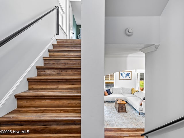 118 Prospect Dr, Richlands, NC 28574 - stairs featuring wood finished floors