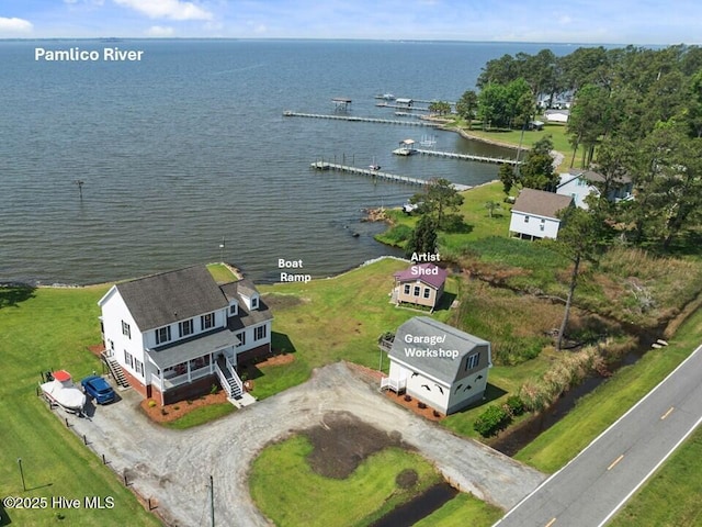 859 Old Pamlico Beach Rd W, Belhaven, NC 27810 - aerial view of a large body of water