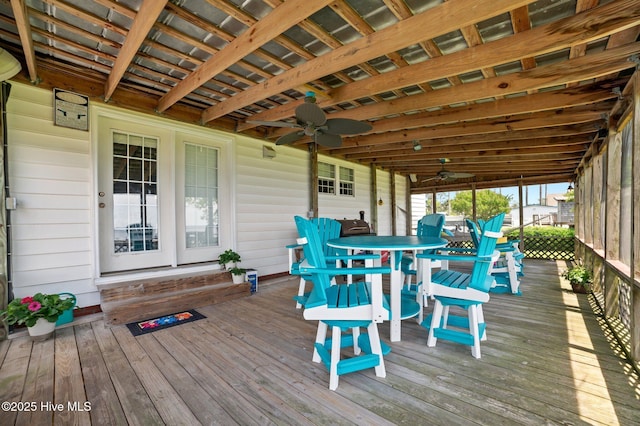 859 Old Pamlico Beach Rd W, Belhaven, NC 27810 - deck featuring outdoor dining area and ceiling fan