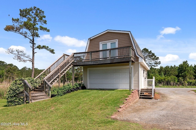 859 Old Pamlico Beach Rd W, Belhaven, NC 27810 - view of front of home featuring stairway, dirt driveway, and a front lawn