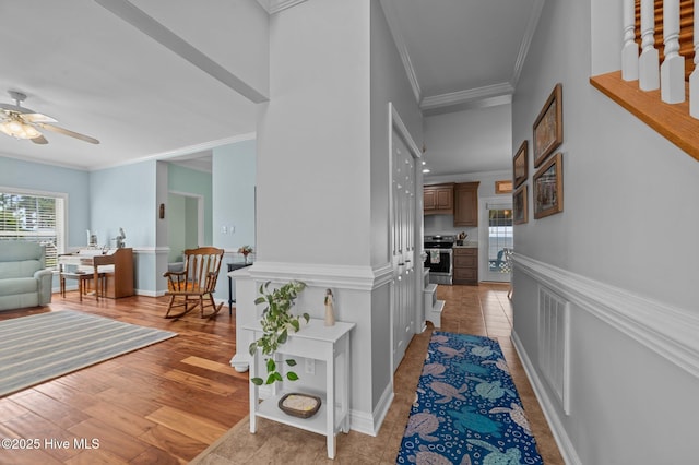 859 Old Pamlico Beach Rd W, Belhaven, NC 27810 - corridor with crown molding and baseboards