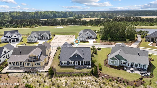 4224 Cobleskill Dr, Leland, NC 28451 - aerial perspective of suburban area with a golf course and a large body of water
