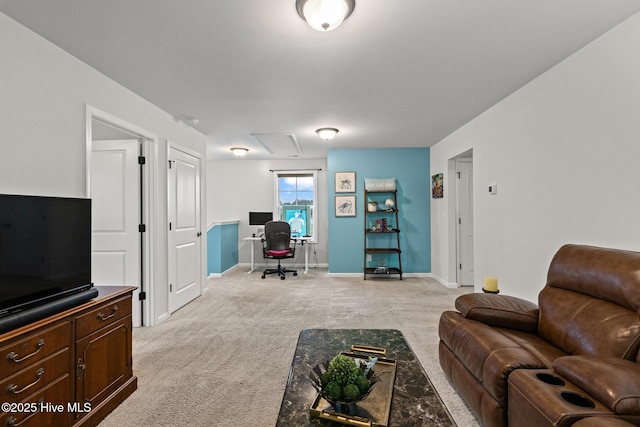 84 Capital Dr, Hampstead, NC 28443 - living room with an office area, light carpet, and baseboards