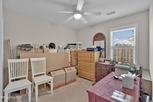 2017 Willow Stone Ct, Leland, NC 28451 - office space with a ceiling fan and carpet floors