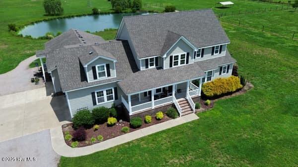 375 Summit Farms Trl, Moyock, NC 27958 - view from above of property with a large body of water
