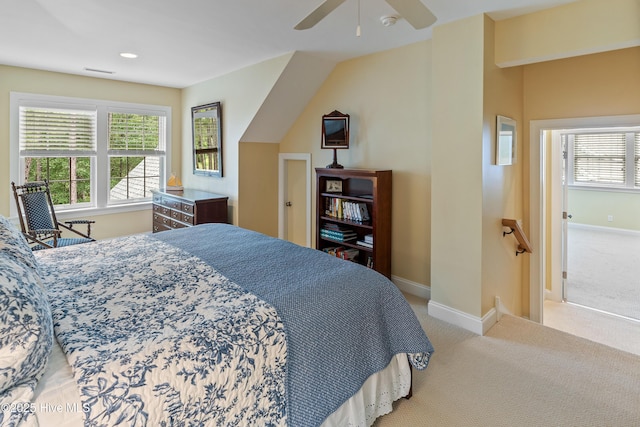 3792 Bancroft Pl, Southport, NC 28461 - bedroom featuring carpet flooring, baseboards, a ceiling fan, and recessed lighting