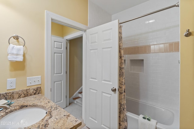 3792 Bancroft Pl, Southport, NC 28461 - bathroom featuring vanity and shower / tub combo