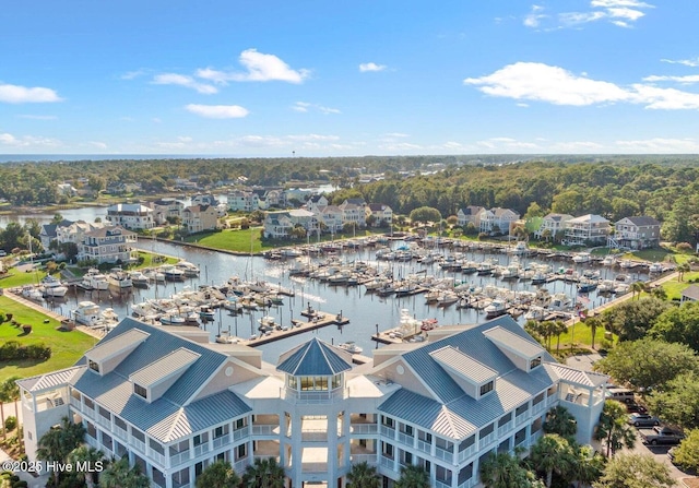 3792 Bancroft Pl, Southport, NC 28461 - bird's eye view of numerous boat docks and a nearby body of water