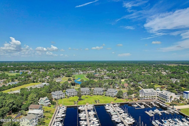3792 Bancroft Pl, Southport, NC 28461 - drone / aerial view of numerous boat docks and a nearby body of water