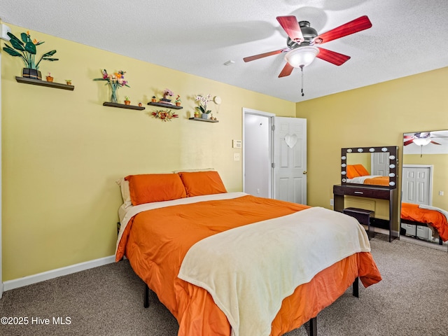 245 Parnell Rd, Hubert, NC 28539 - bedroom featuring carpet floors, a ceiling fan, and baseboards