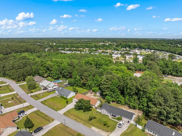 245 Parnell Rd, Hubert, NC 28539 - aerial overview of property's location with a heavily wooded area and nearby suburban area