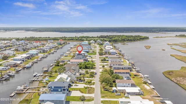 9089 W 9th St, Surf City, NC 28445 - aerial perspective of suburban area featuring a large body of water