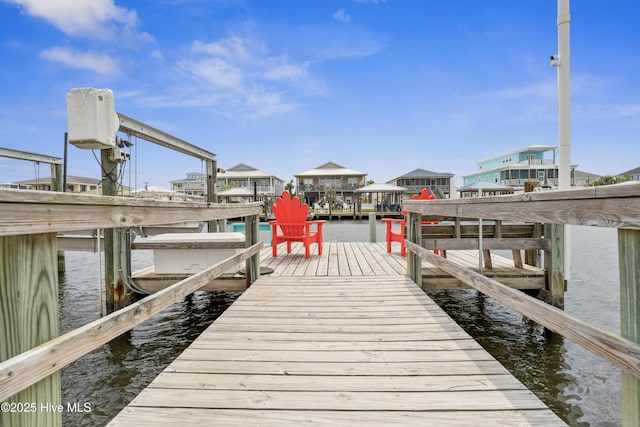 9089 W 9th St, Surf City, NC 28445 - dock area with boat lift and a water view