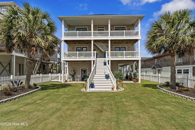 9089 W 9th St, Surf City, NC 28445 - rear view of house with stairway