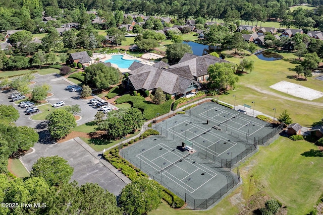 244 Red Fox Run Dr, Wallace, NC 28466 - aerial perspective of suburban area with a large body of water and a pool area