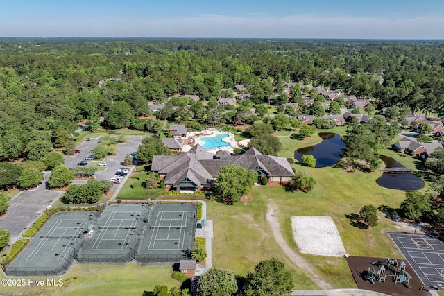 244 Red Fox Run Dr, Wallace, NC 28466 - bird's eye view of a heavily wooded area and a large body of water