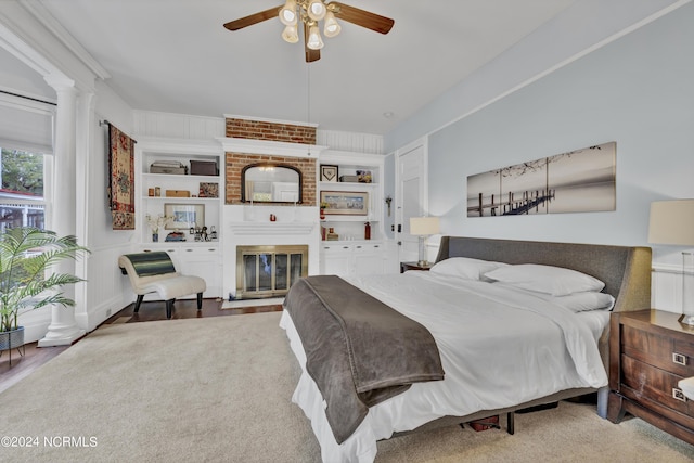 412 S 3rd St, Wilmington, NC 28401 - bedroom with a fireplace and wood finished floors