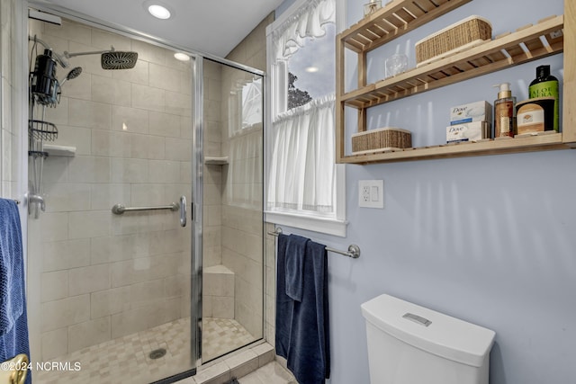 412 S 3rd St, Wilmington, NC 28401 - bathroom with toilet, a shower stall, and recessed lighting