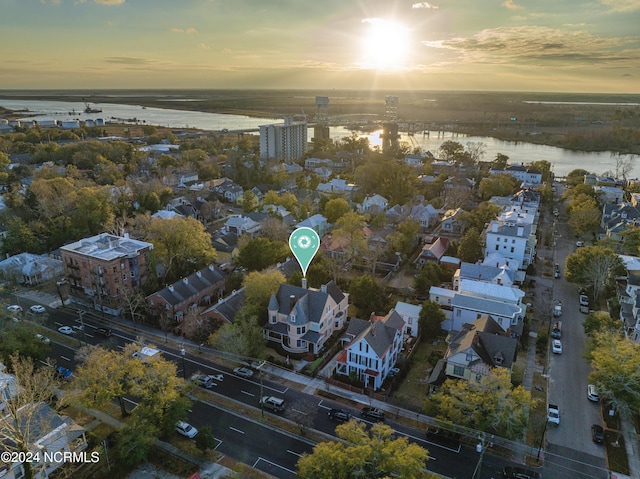 412 S 3rd St, Wilmington, NC 28401 - aerial view of property and surrounding area with a large body of water and nearby suburban area