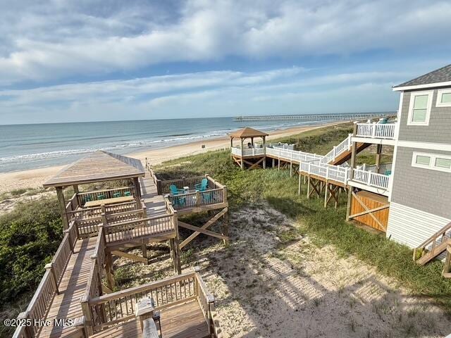 1012 New River Inlet Rd, North Topsail Beach, NC 28460 - water view featuring a gazebo and local beach