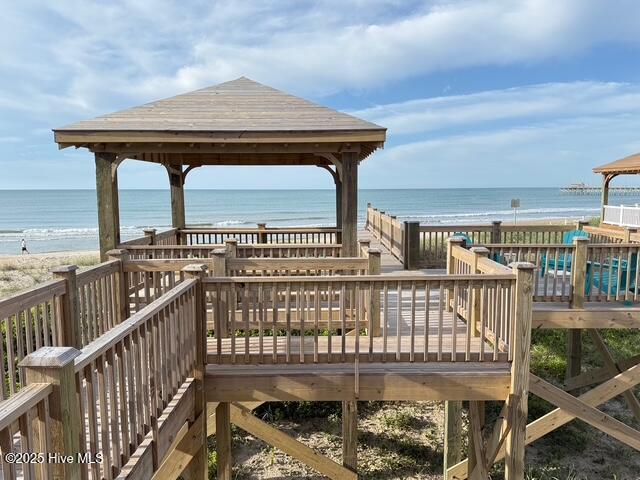1012 New River Inlet Rd, North Topsail Beach, NC 28460 - view of property's community featuring a gazebo and a deck with water view