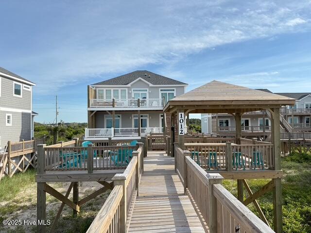 1012 New River Inlet Rd, North Topsail Beach, NC 28460 - back of property featuring a gazebo