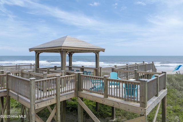 1012 New River Inlet Rd, North Topsail Beach, NC 28460 - view of home's community with a deck with water view and a gazebo