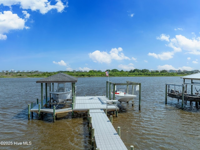 299 Waterway Dr, Sneads Ferry, NC 28460 - dock with boat lift and a water view