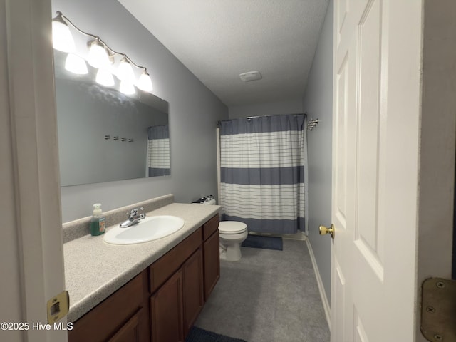 141 Jessie Cir, Hubert, NC 28539 - bathroom featuring vanity, a textured ceiling, and curtained shower