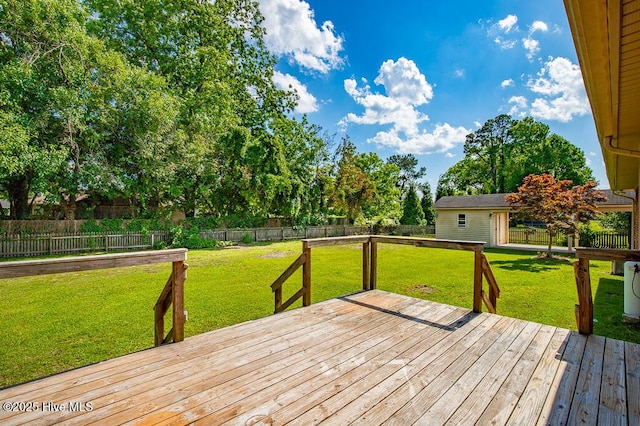 4909 Creekside Dr, New Bern, NC 28562 - wooden terrace featuring an outbuilding