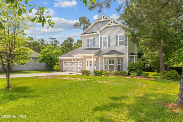 266 Marsh Haven Dr, Sneads Ferry, NC 28460 - craftsman inspired home featuring concrete driveway, a front yard, and an attached garage