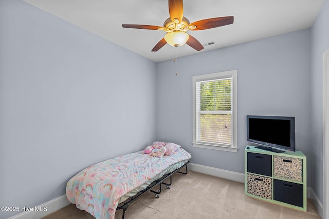 266 Marsh Haven Dr, Sneads Ferry, NC 28460 - carpeted bedroom with baseboards and ceiling fan